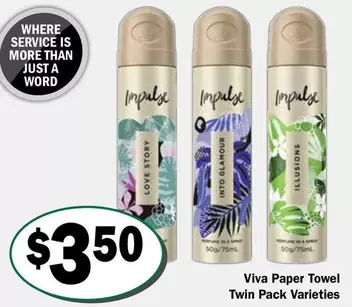 Just - Viva Paper Towel Twin Pack Varieties offers at $3.5 in Friendly Grocer