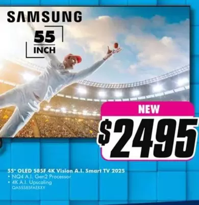 Samsung - 55" OLED S65F 4K Vision A.L. Smart TV 2025 offers at $2495 in The Good Guys