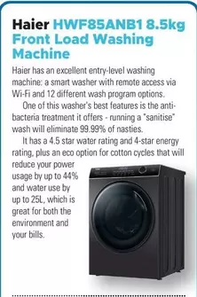 Haier -  Hwf85anb185kg Front Load Washing Machine offers in JB Hi Fi