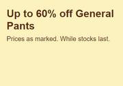eBay offer | Up to 60% off General Pants | 12/04/2022 - 31/12/2022