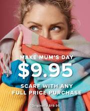 Suzanne Grae offer | Scarf for $9.95 | 29/04/2022 - 22/05/2022