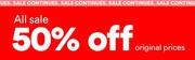 All Sale 50% off Original Prices deal at 