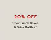 20% off b-box Lunch Boxes & Drink Bottles deal at 