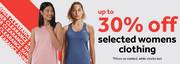 Up to 30% off Selected womens clothing deal at 