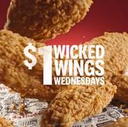 KFC offer | $1 Wicked Wing Wednesdays via App | 16/05/2022 - 29/05/2022